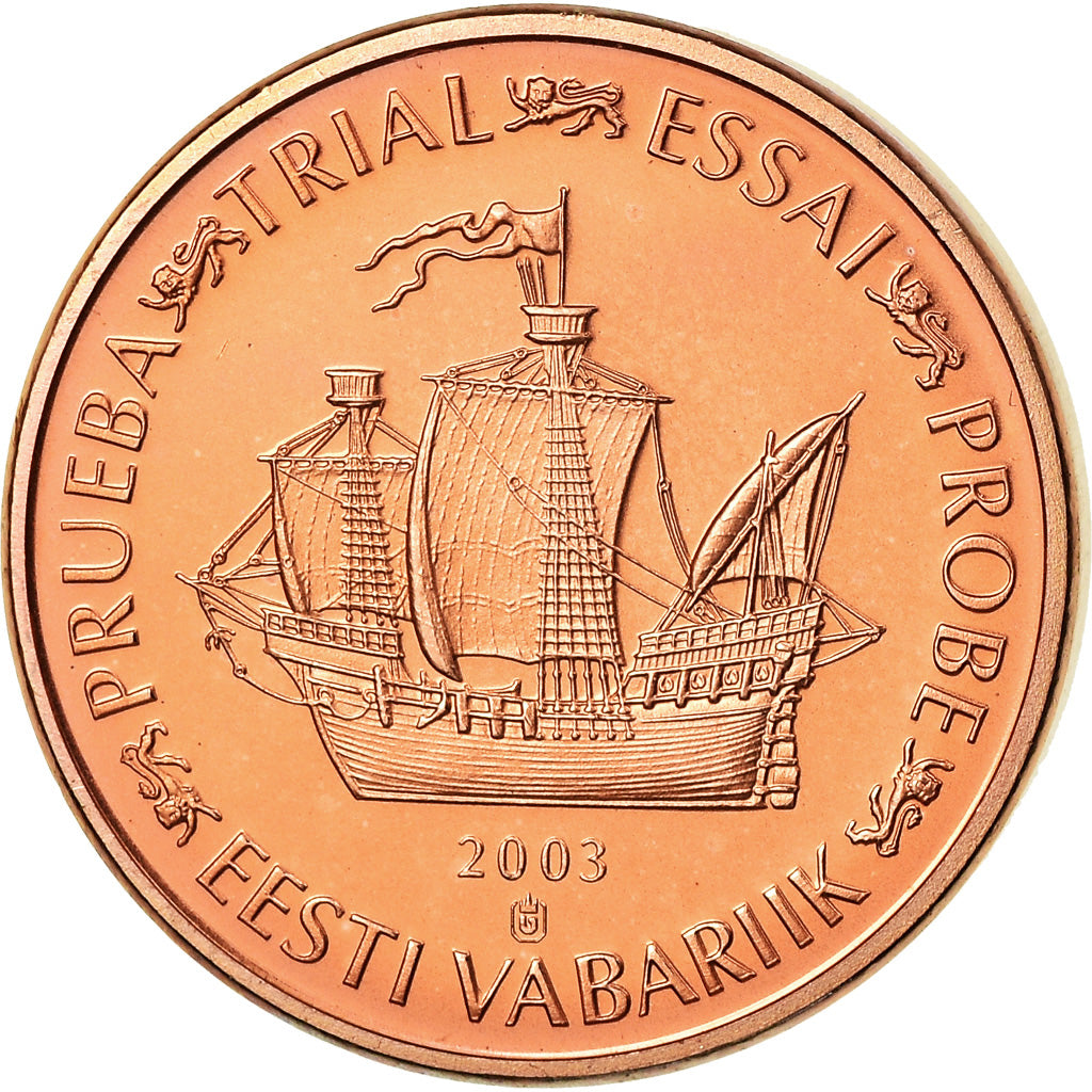 Estonia, Medal, 1 C, Essai Trial, 2003, MS(63), Copper