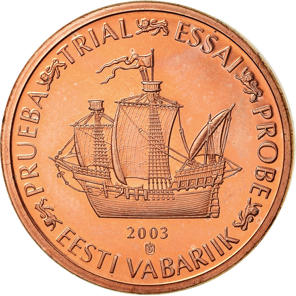 Estonia, Medal, 2 C, Essai Trial, 2003, MS(63), Miedź