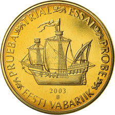 Estonia, Medal, 50 C, Essai Trial, 2003, MS(63), Copper-Nickel Gilt