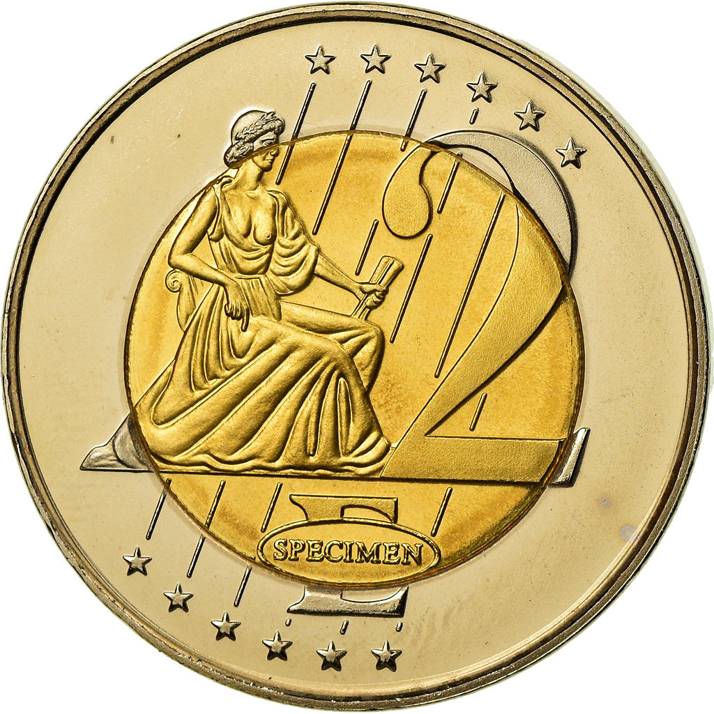 Łotwa, Medal, 2 E, Essai-Trial, 2003, MS(63), Bimetaliczny