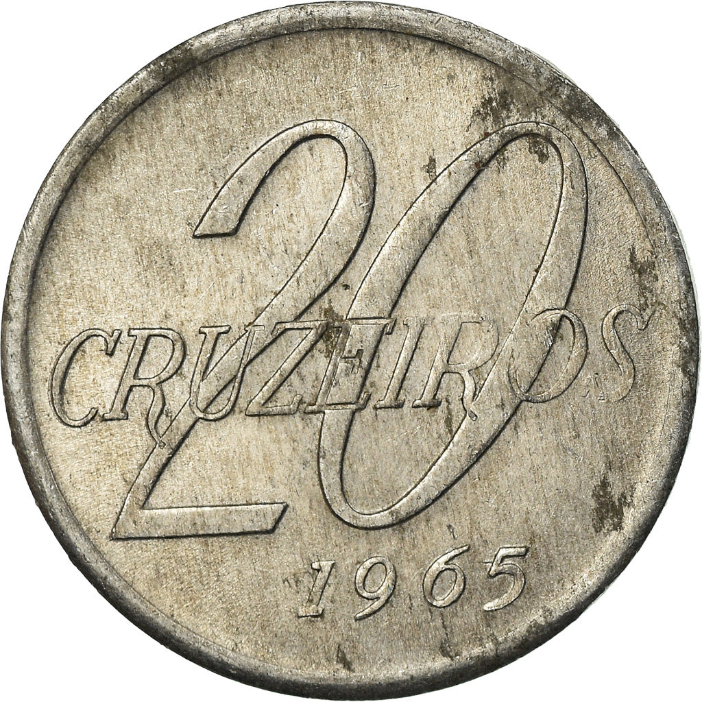 Monnaie, Brésil, 20 Cruzeiros, 1965, TTB, Aluminium, KM:573