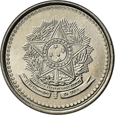 Coin, Brazil, 200 Cruzeiros, 1986, EF(40-45), Stainless Steel, KM:596