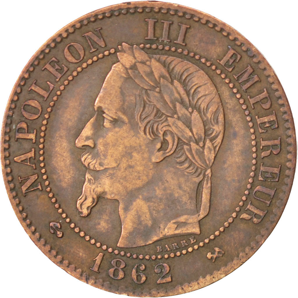 FRANCE, Napoléon III, 2 Centimes, 1862, Bordeaux, KM #796.6, VF(30-35), Bronze,