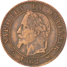 FRANCE, Napoléon III, 2 Centimes, 1862, Bordeaux, KM #796.6, VF(30-35), Bronze,