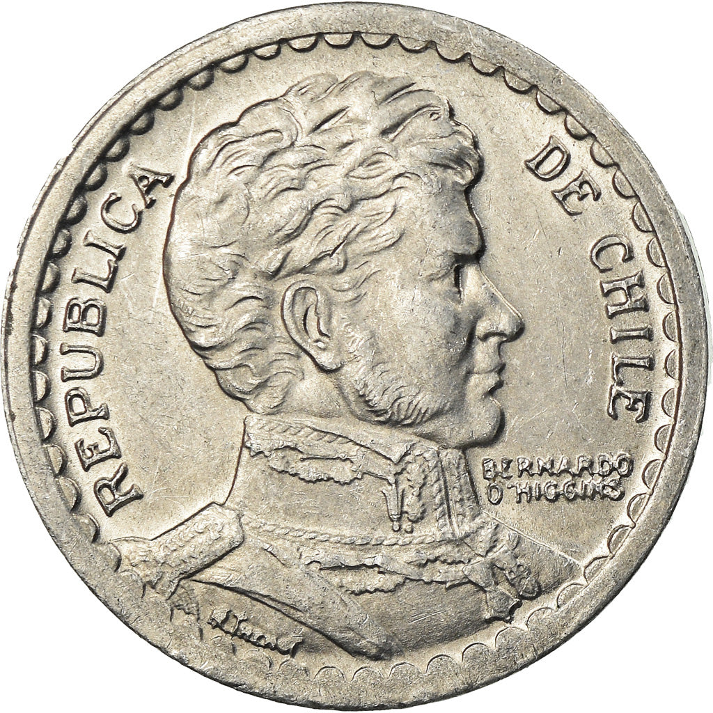 Moeda, Chile, Peso, 1956, Santiago, AU(55-58), Alumínio, KM:179a