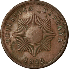 Moneda, Perú, 2 Centavos, 1942, MBC, Cobre o bronce, KM:212.2