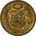 Moneta, Peru, 1/2 Sol, 1960, EF(40-45), Mosiądz, KM:220.5