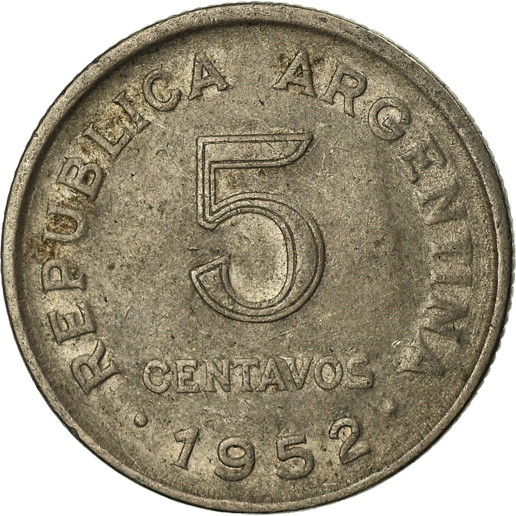 Coin, Argentina, 5 Centavos, 1952, EF(40-45), Copper-nickel, KM:46