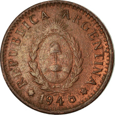 Coin, Argentina, Centavo, 1946, EF(40-45), Copper, KM:37a