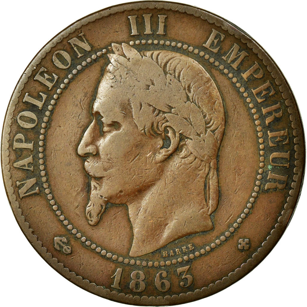 Coin, France, Napoleon III, Napoléon III, 10 Centimes, 1863, Strasbourg
