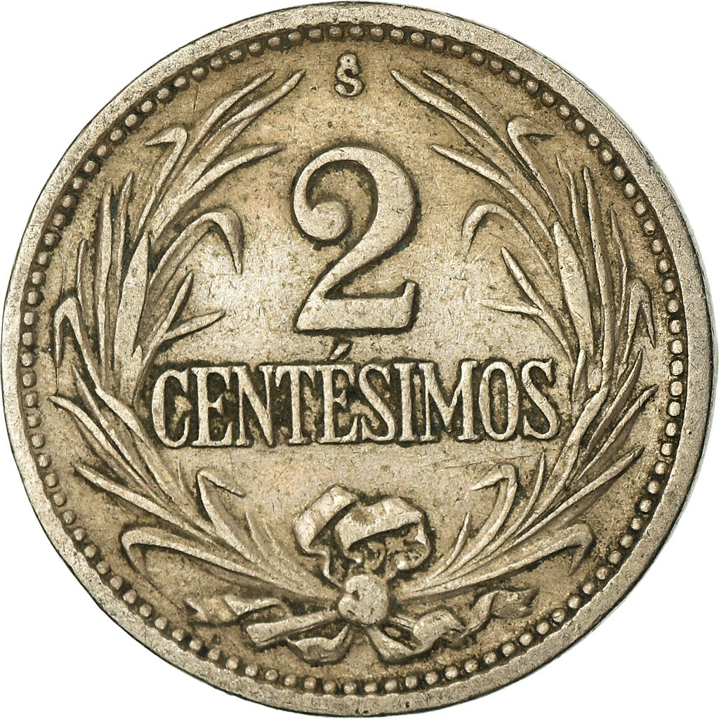Moneda, Uruguay, 2 Centesimos, 1941, Uruguay Mint, Santiago, MBC, Cobre -