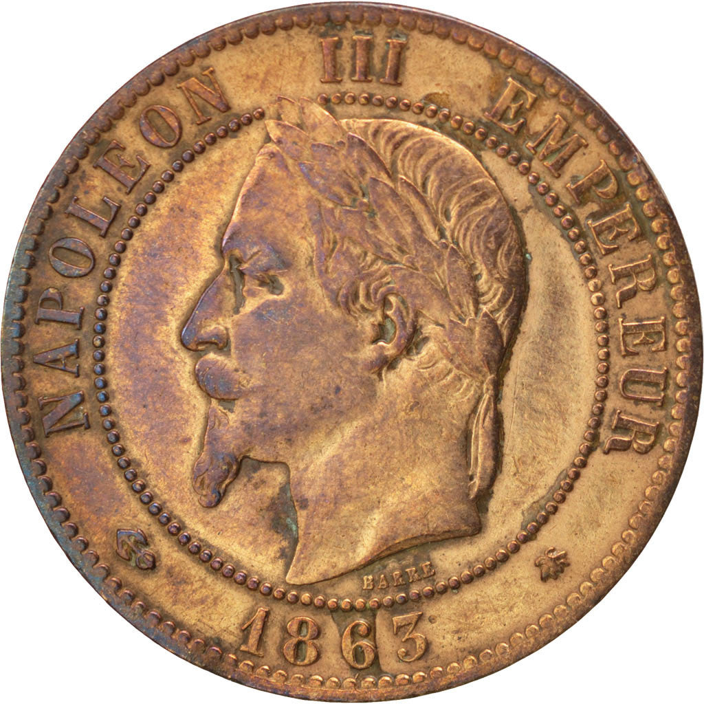 Coin, France, Napoleon III, Napoléon III, 10 Centimes, 1863, Paris, VF(30-35)