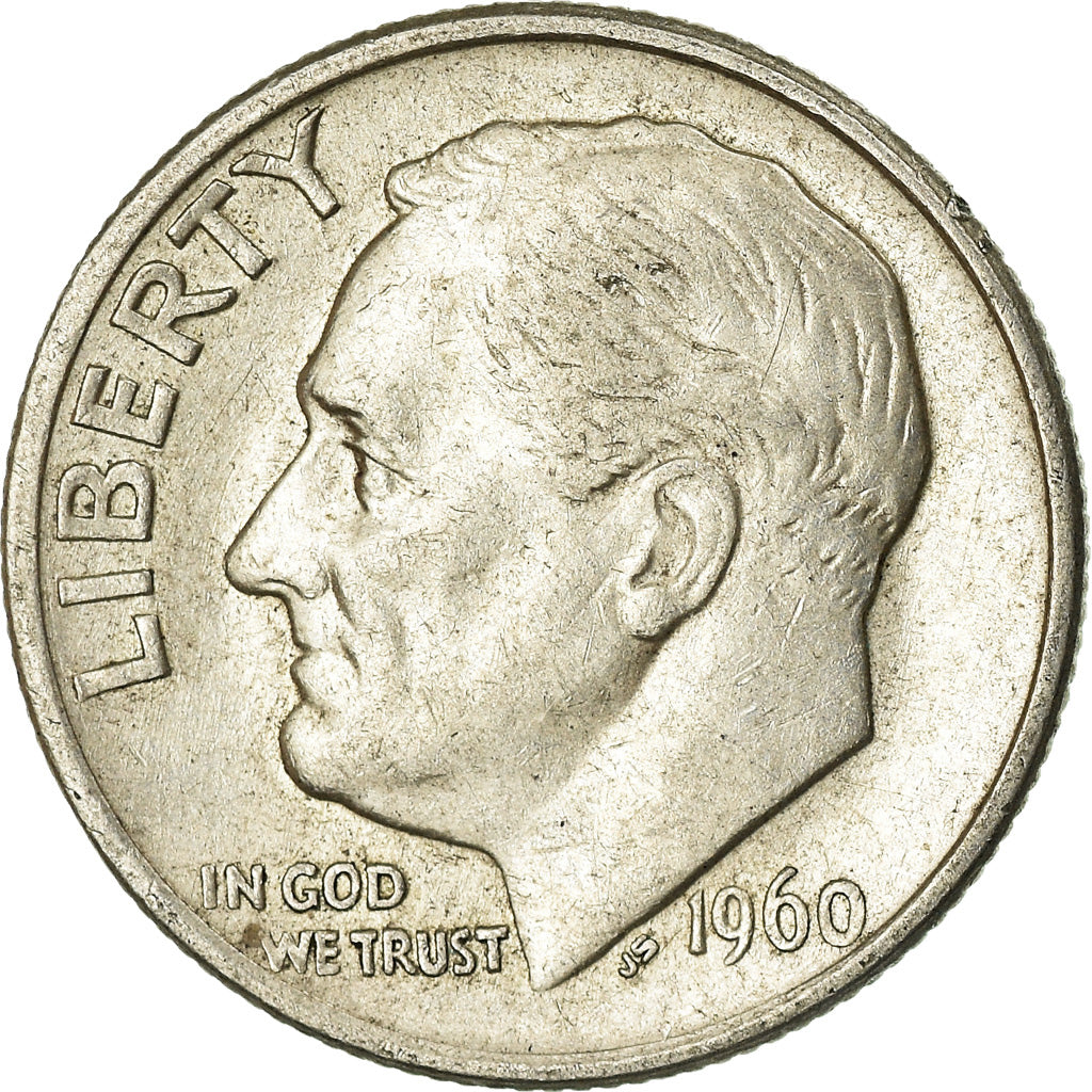 Coin, United States, Roosevelt Dime, Dime, 1960, U.S. Mint, Philadelphia