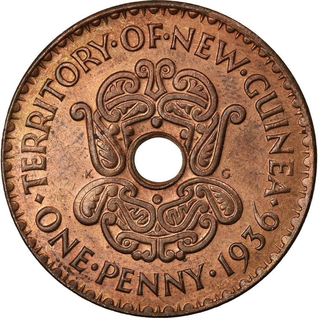 Coin, NEW GUINEA, Penny, 1936, EF(40-45), Bronze, KM:6
