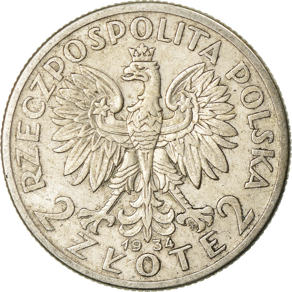 Coin, Poland, 2 Zlote, 1934, Warsaw, EF(40-45), Silver, KM:20