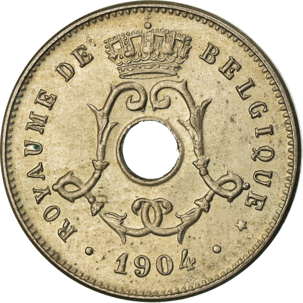 Coin, Belgium, 5 Centimes, 1904, EF(40-45), Copper-nickel, KM:54