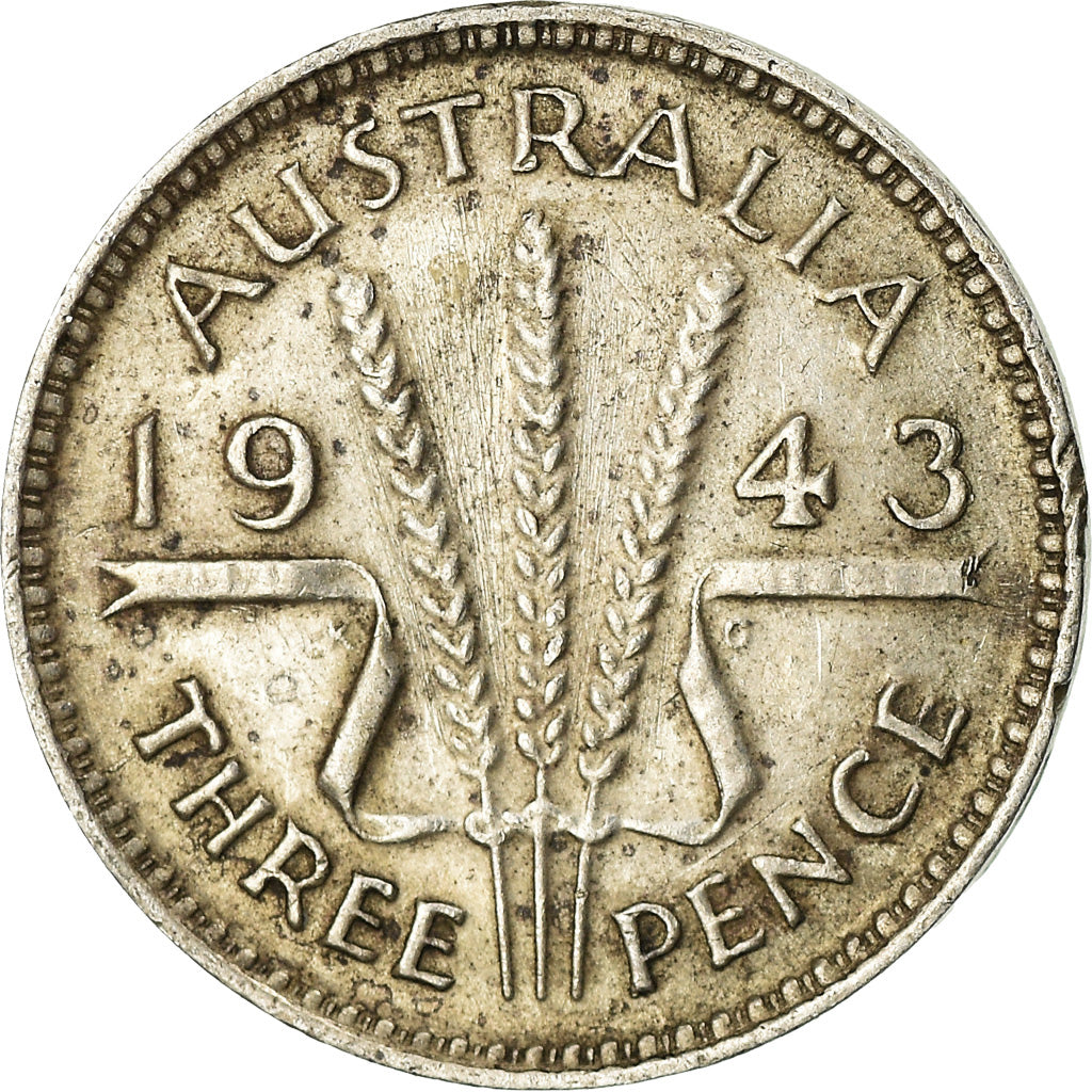 Coin, Australia, George VI, Threepence, 1943, EF(40-45), Silver, KM:37
