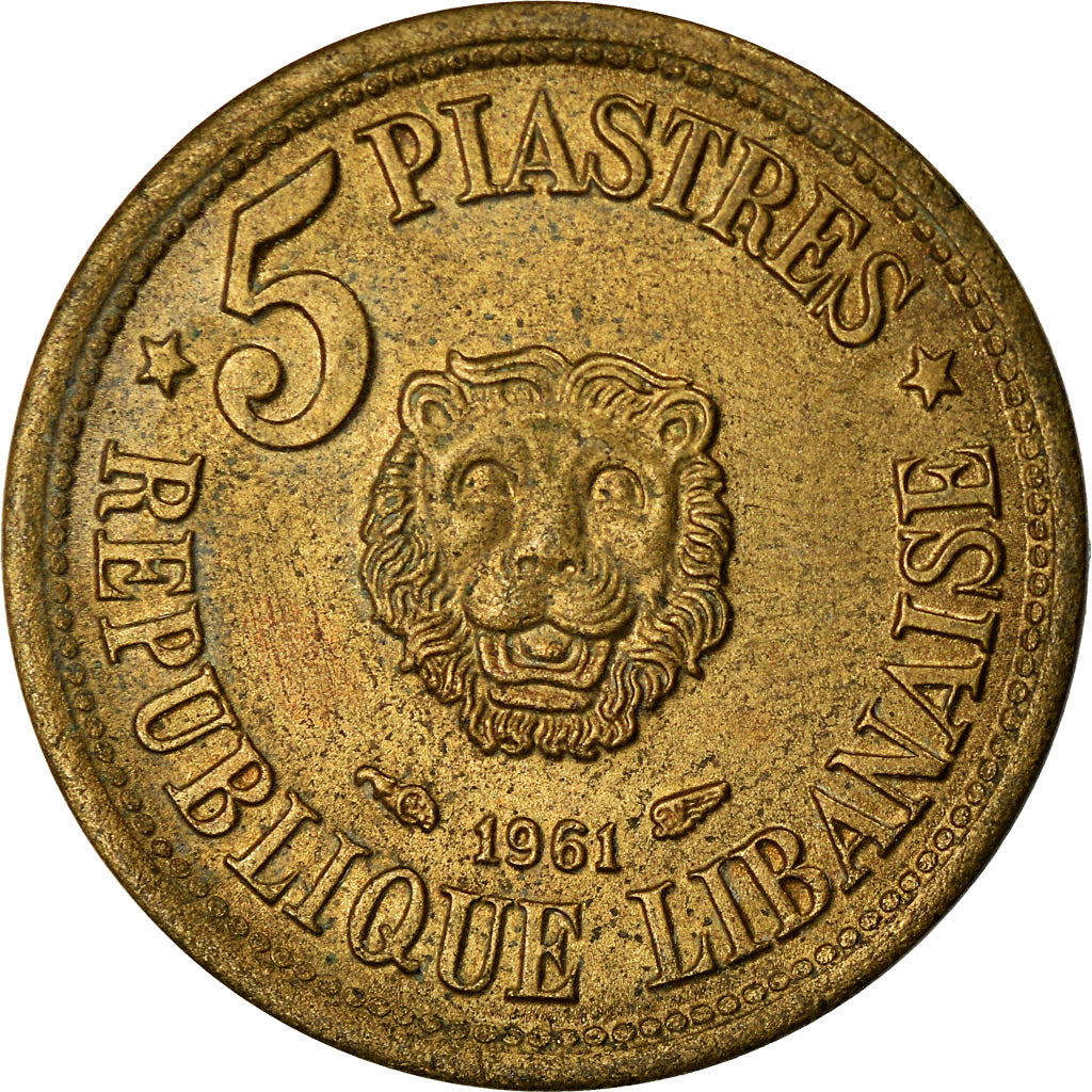 Monnaie, Lebanon, 5 Piastres, 1961, TTB, Aluminum-Bronze, KM:21