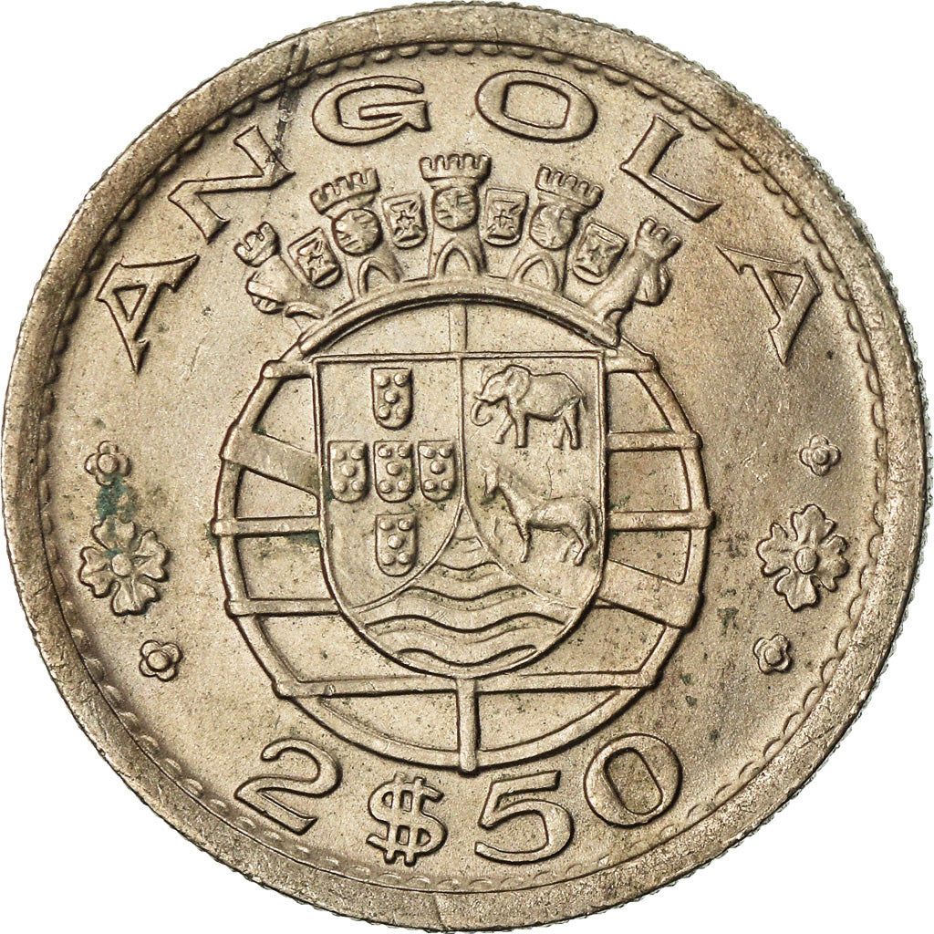 Coin, Angola, 2-1/2 Escudos, 1968, AU(55-58), Copper-nickel, KM:77