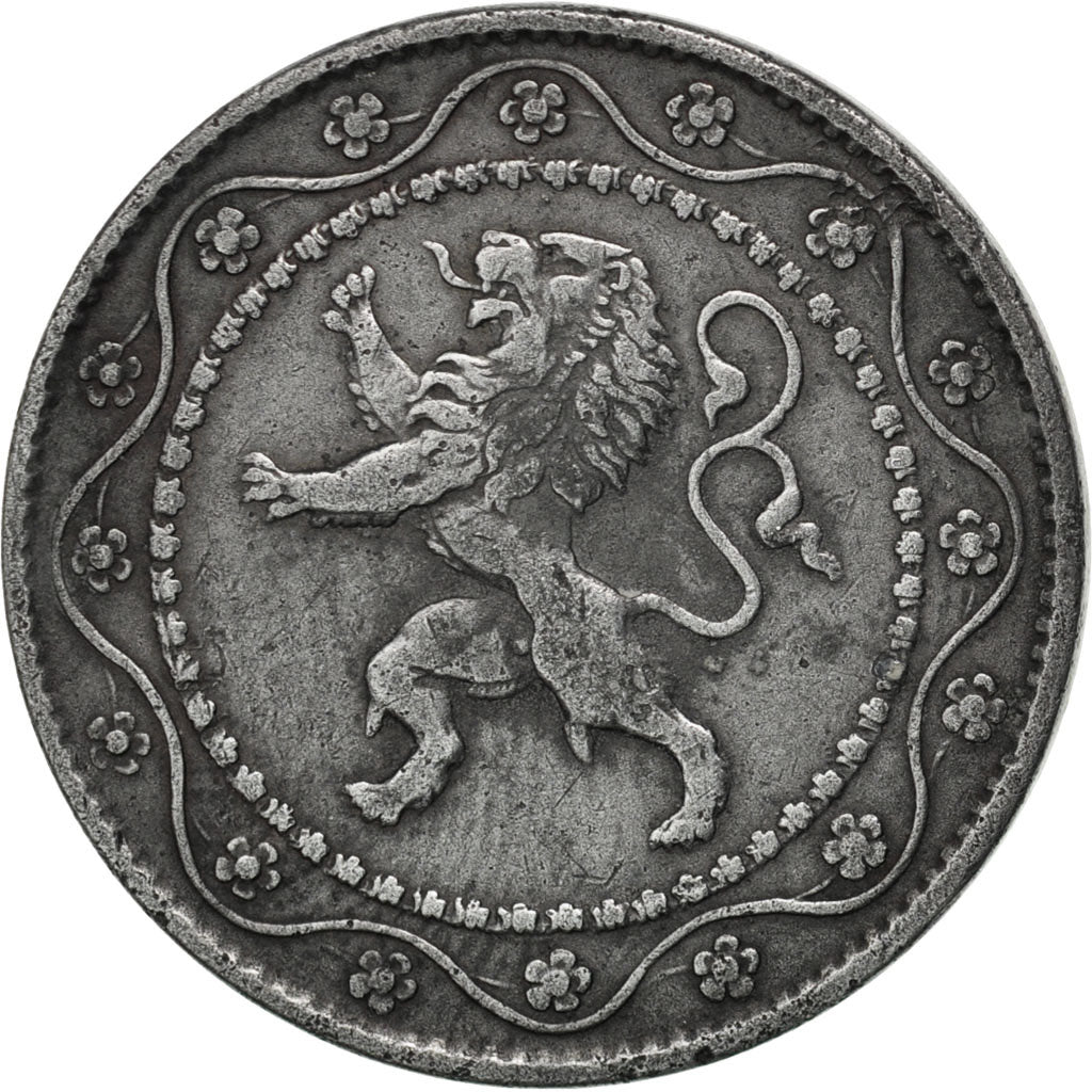 BELGIUM, 25 Centimes, 1915, KM #82, AU(50-53), Zinc, 26, 6.42