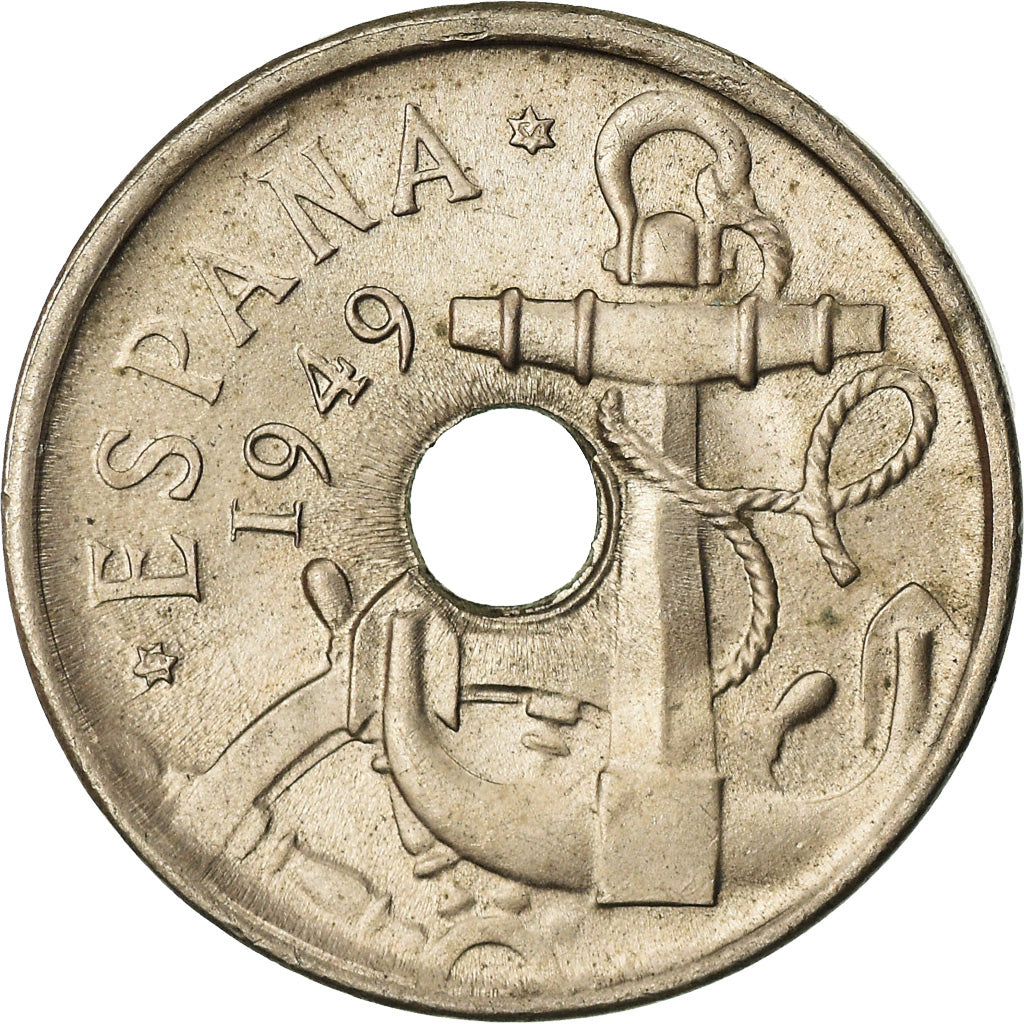 Coin, Spain, Francisco Franco, caudillo, 50 Centimos, 1954, EF(40-45)