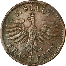 Moneta, Stati tedeschi, FRANKFURT AM MAIN, Heller, 1845, MB+, Rame, KM:327