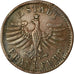 Moneta, Stati tedeschi, FRANKFURT AM MAIN, Heller, 1845, MB+, Rame, KM:327