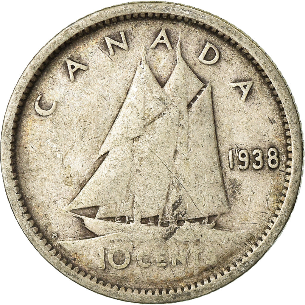 Coin, Canada, George VI, 10 Cents, 1938, Royal Canadian Mint, Ottawa, VF(20-25)