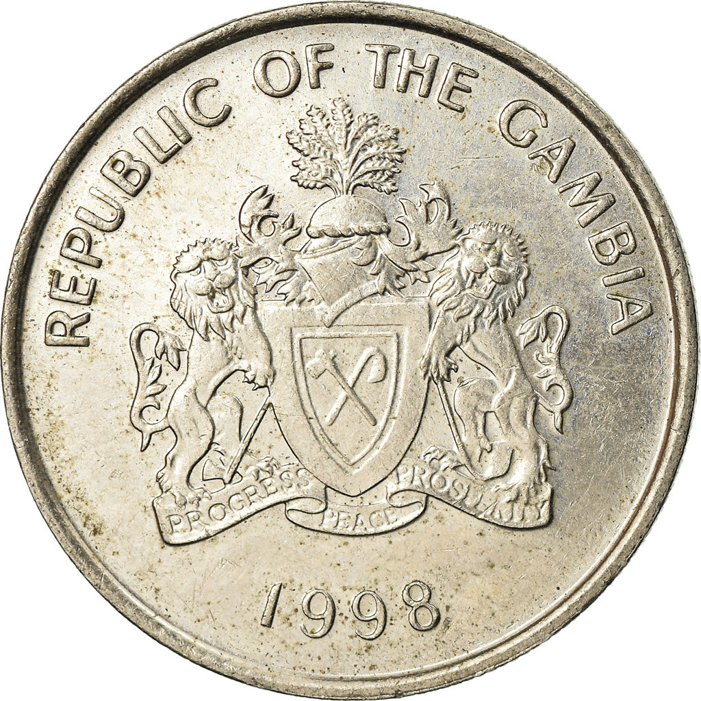 Coin, GAMBIA, THE, 25 Bututs, 1998, EF(40-45), Copper-nickel, KM:57