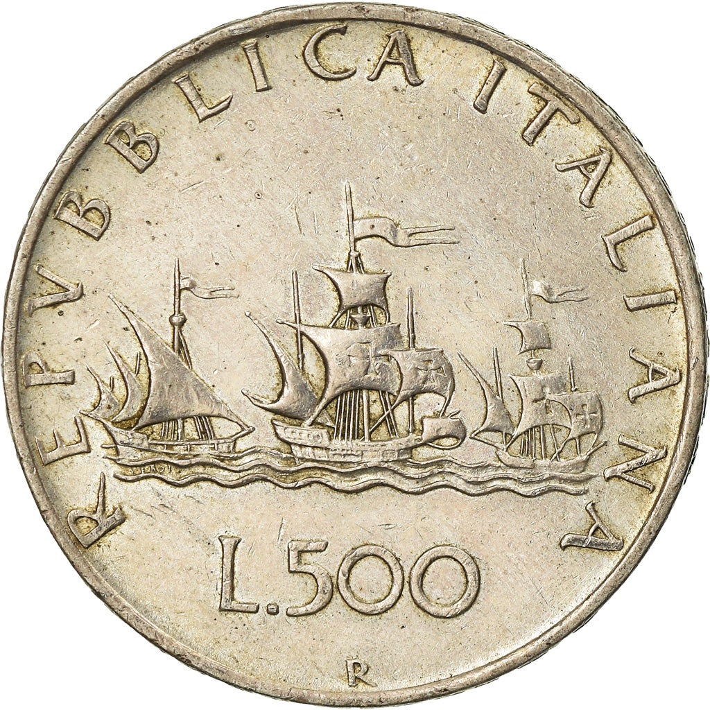 Coin, Italy, 500 Lire, 1959, Rome, EF(40-45), Silver, KM:98