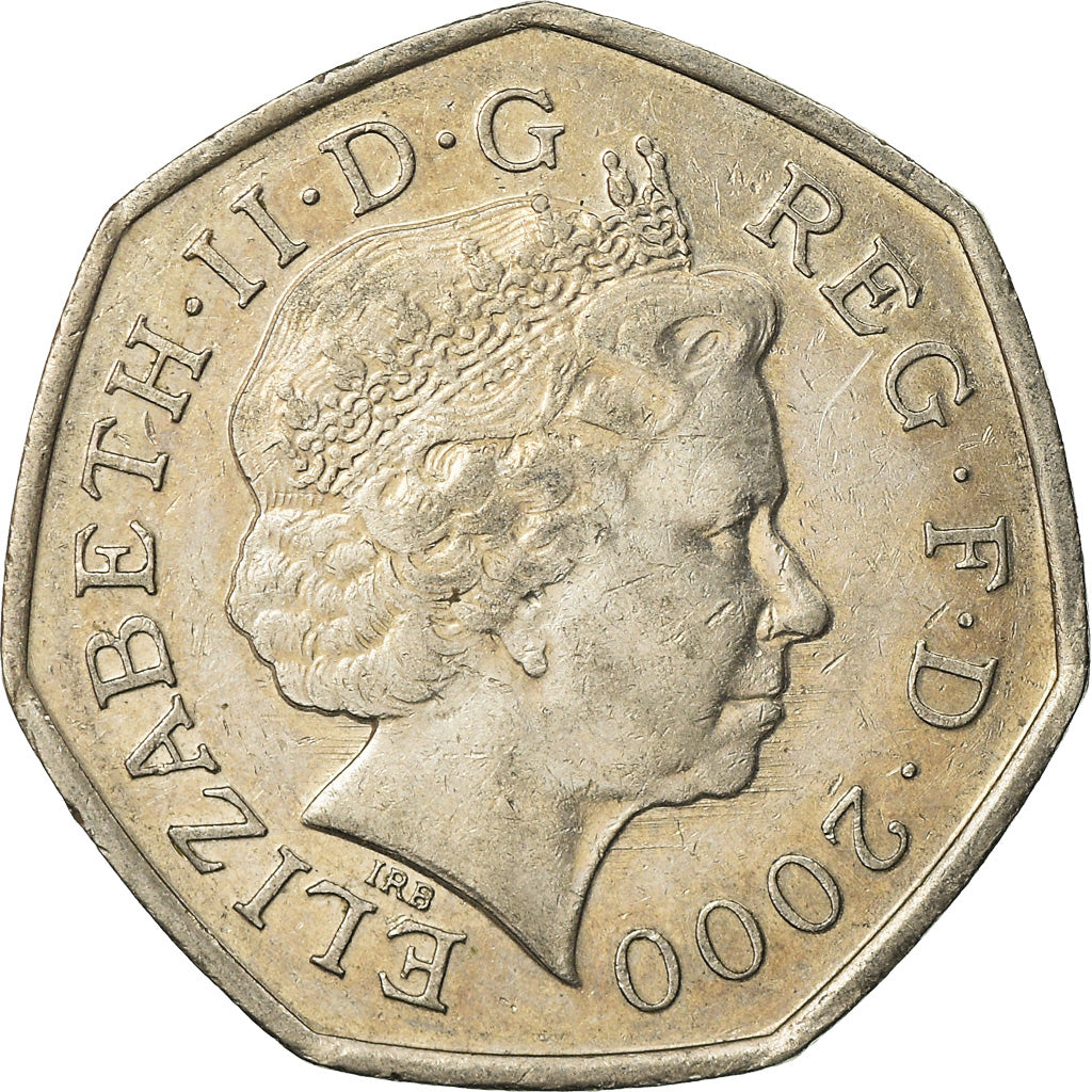 Coin, Great Britain, Elizabeth II, 50 Pence, 2000, EF(40-45), Copper-nickel