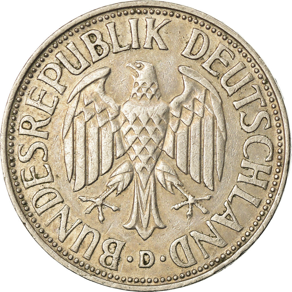 Coin, GERMANY - FEDERAL REPUBLIC, Mark, 1956, Munich, EF(40-45), Copper-nickel