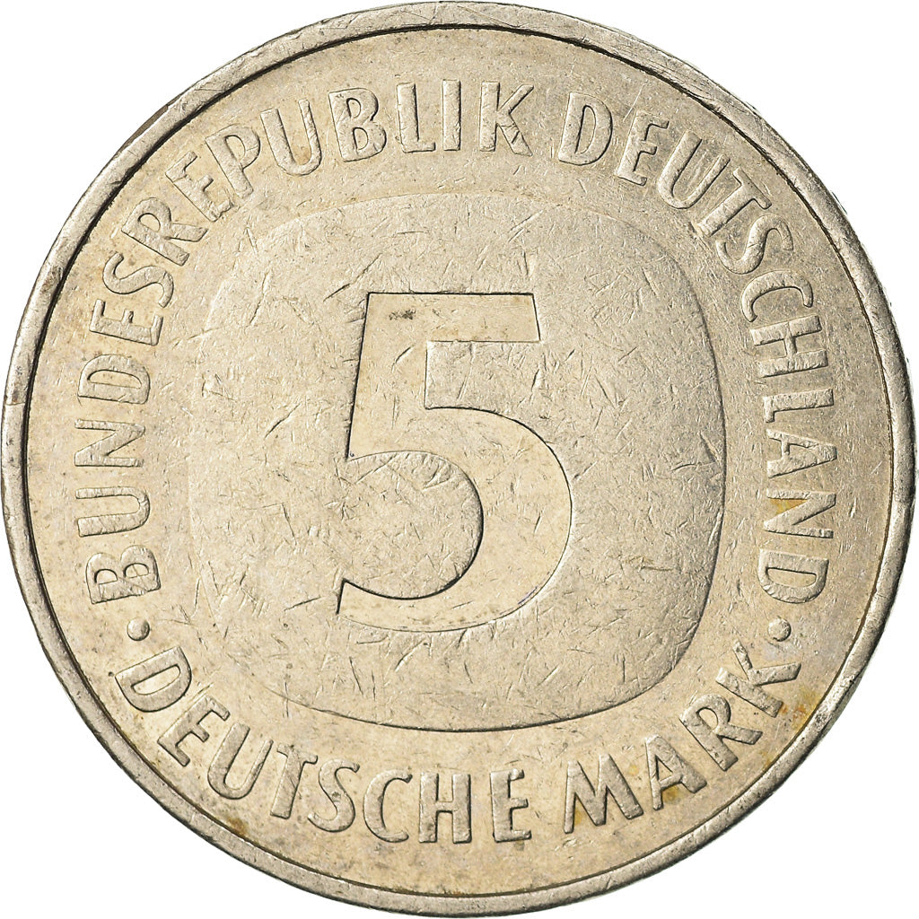 Coin, GERMANY - FEDERAL REPUBLIC, 5 Mark, 1982, Hambourg, EF(40-45)