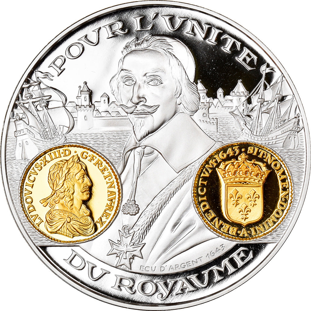 France, Medal, Histoire Monétaire, Ecu d'Argent, Louis XIII, MS(65-70), Silver