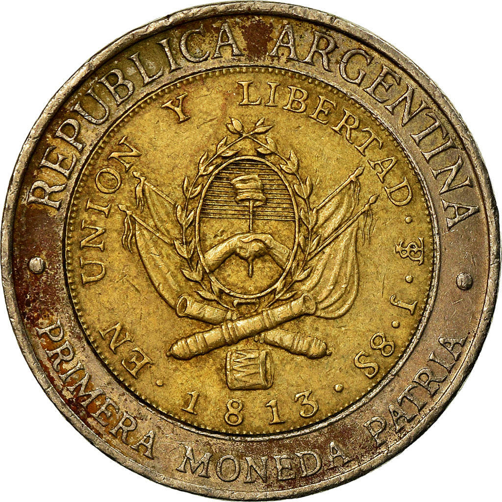 Coin, Argentina, Peso, 1995, EF(40-45), Bi-Metallic, KM:112.1