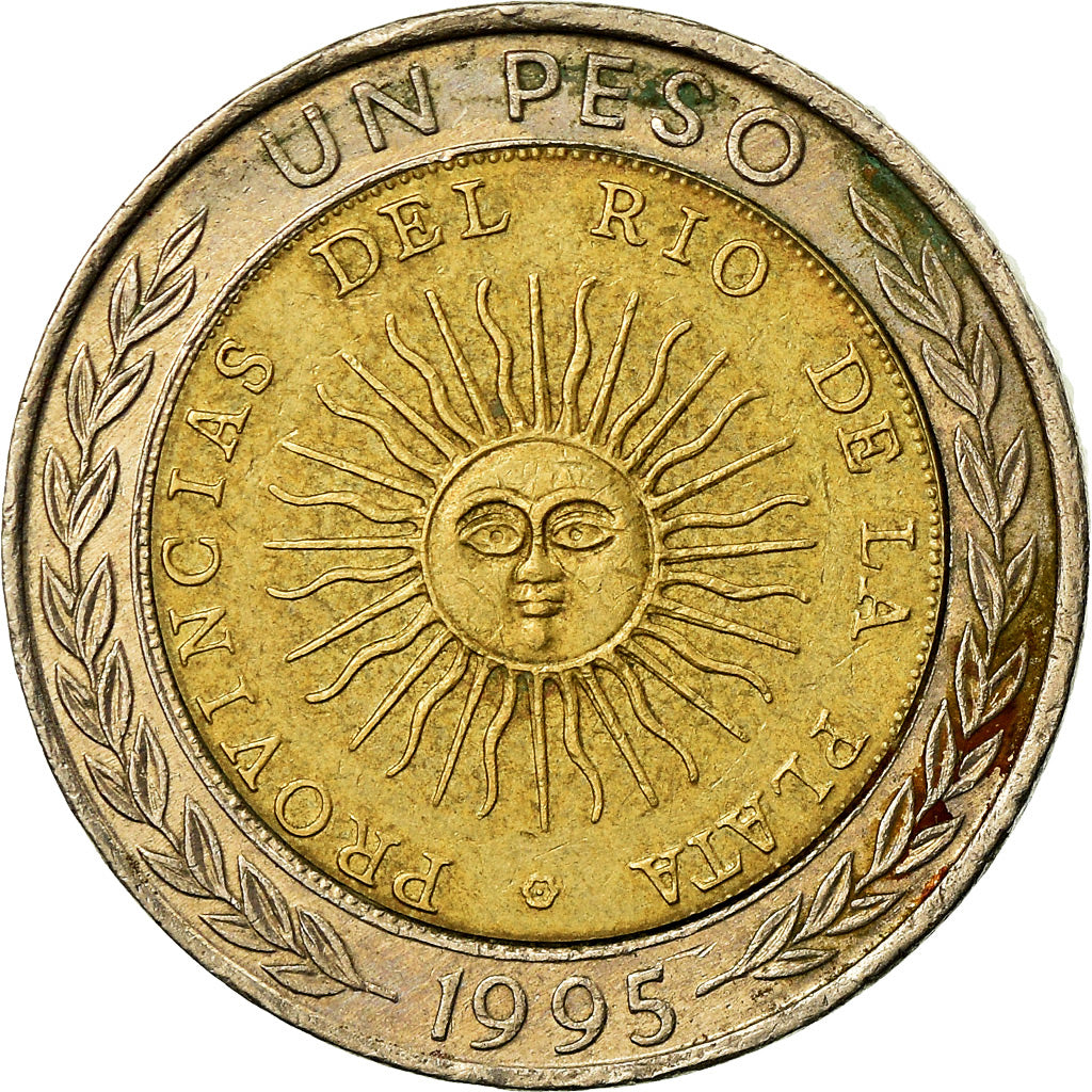 Coin, Argentina, Peso, 1995, EF(40-45), Bi-Metallic, KM:112.1