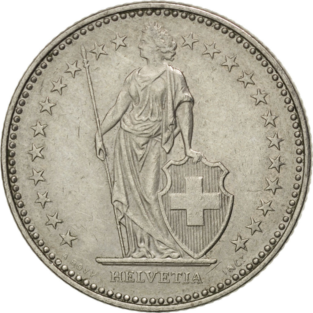 SWITZERLAND, Franc, 1984, Bern, KM #24a.3, AU(55-58), Copper-Nickel, 23.2, 4.38