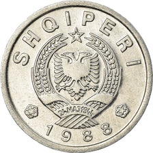 Münze, Albania, 20 Qindarka, 1988, VZ, Aluminium, KM:65