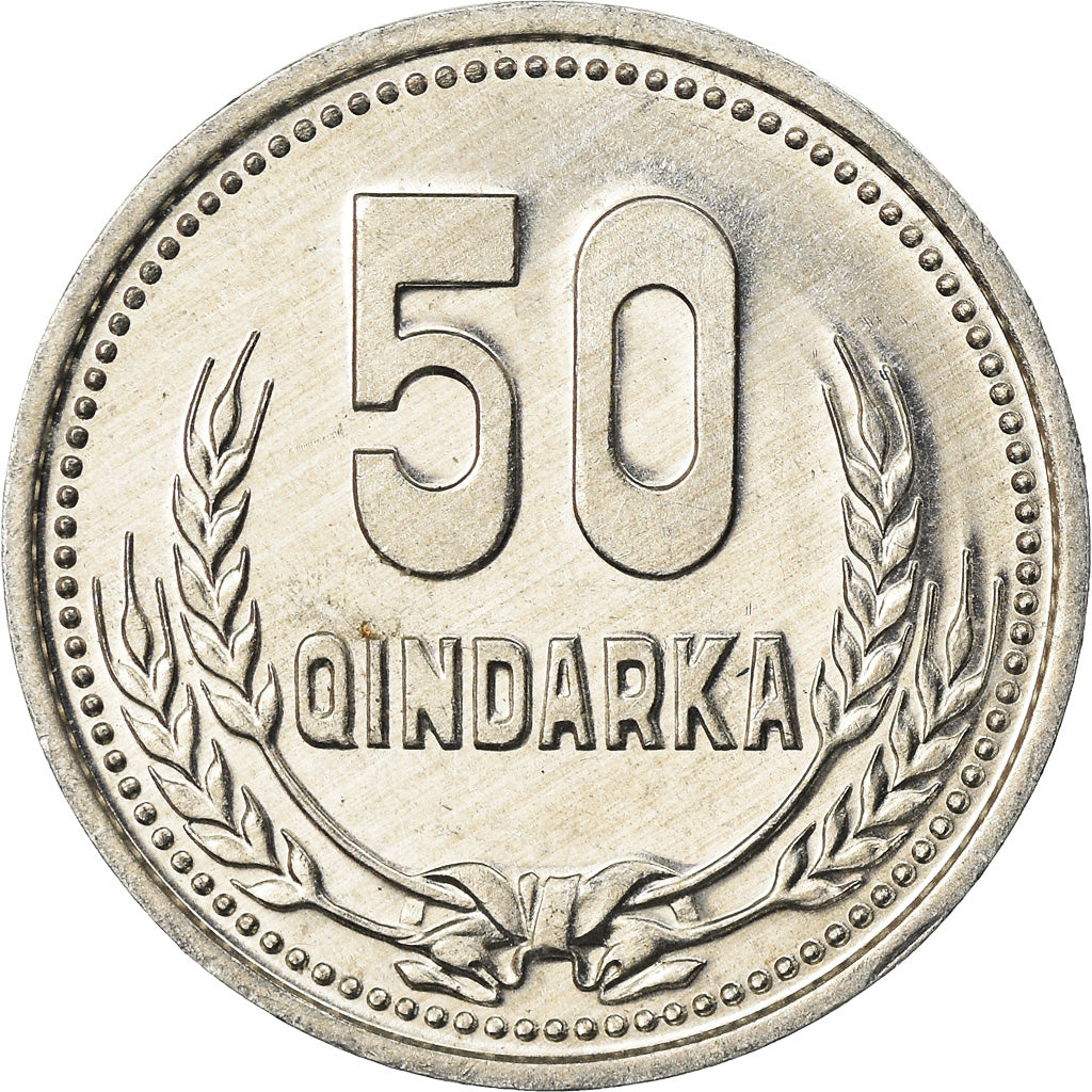Monnaie, Albania, 50 Qindarka, 1988, SUP, Aluminium, KM:72