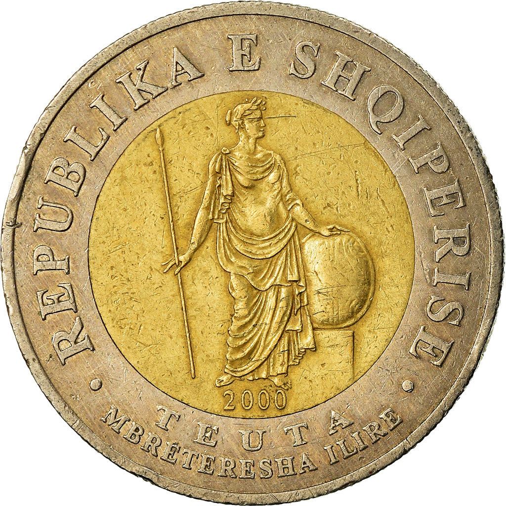 Coin, Albania, 100 Lekë, 2000, EF(40-45), Bi-Metallic, KM:80