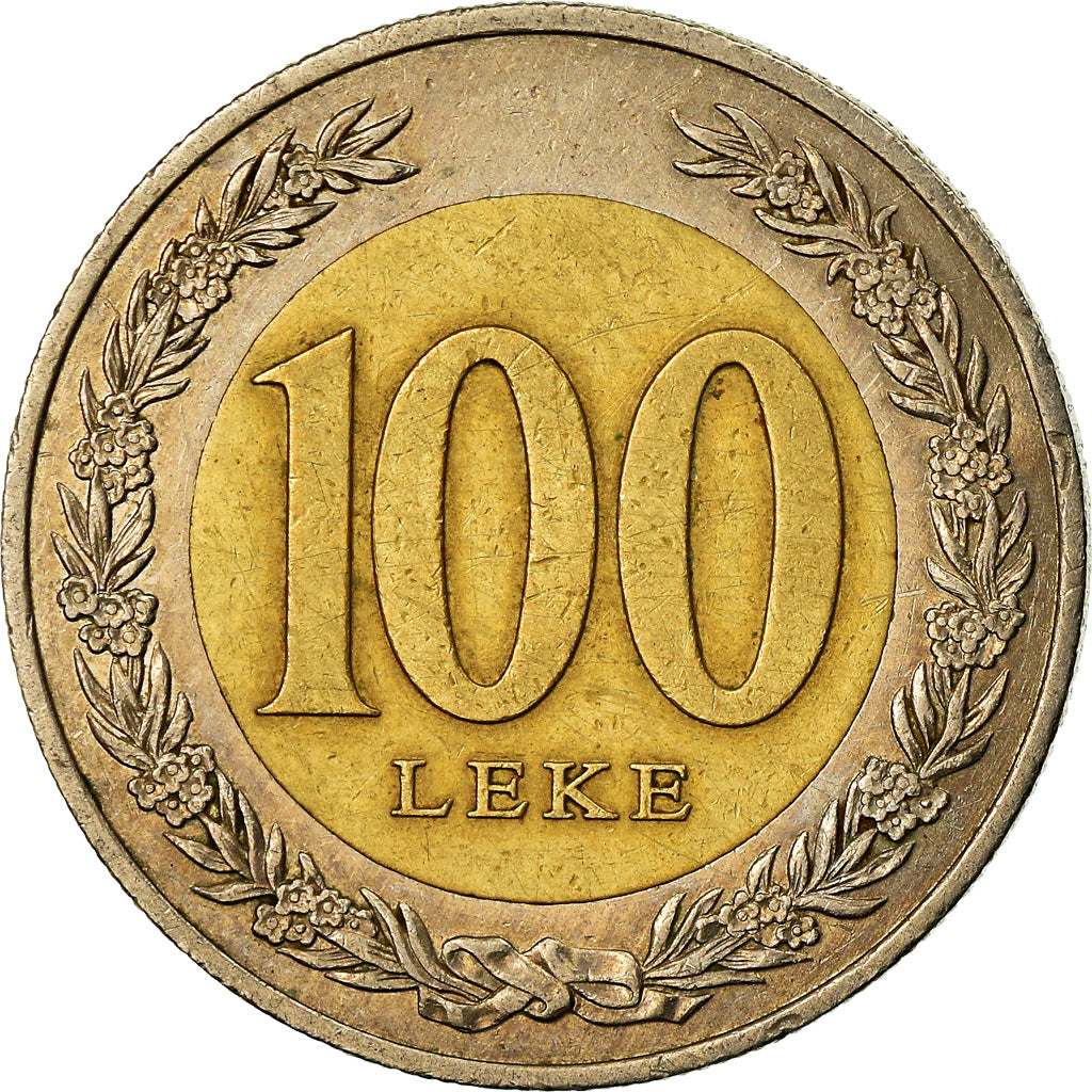 Coin, Albania, 100 Lekë, 2000, EF(40-45), Bi-Metallic, KM:80