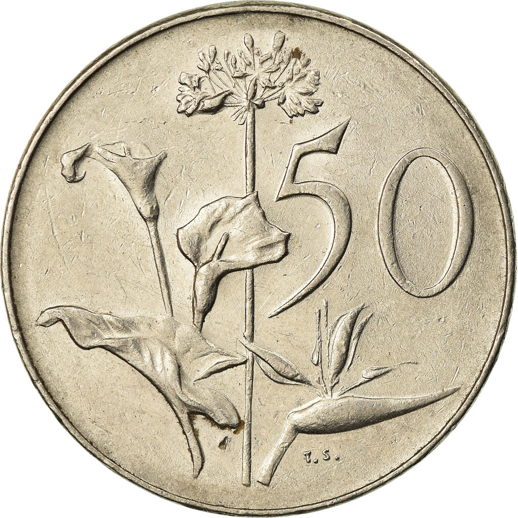 Moneta, Sudafrica, 50 Cents, 1968, BB, Nichel, KM:79.2