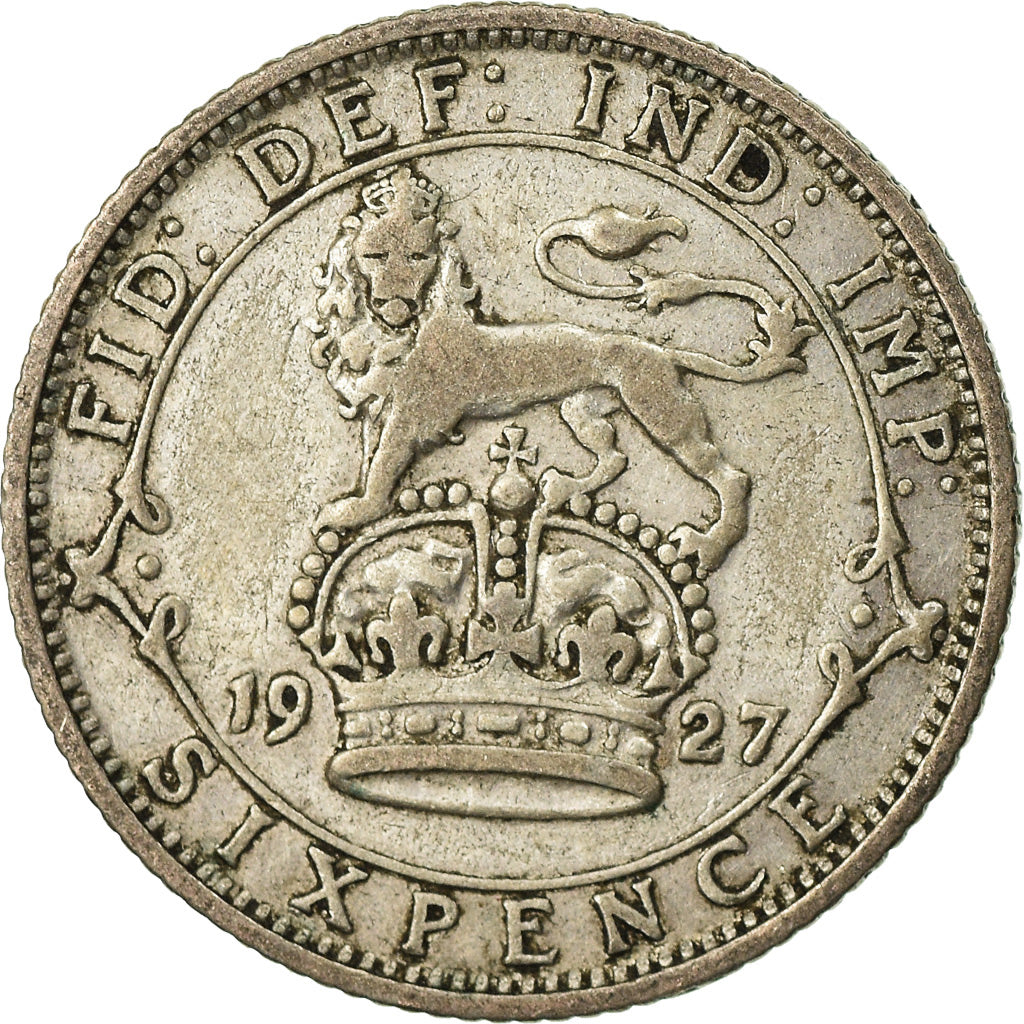 Coin, Great Britain, George V, 6 Pence, 1927, VF(20-25), Silver, KM:828