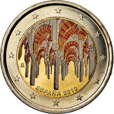 España, 2 Euro, 2010, Colorised, EBC, Bimetálico, KM:1152