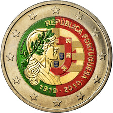 Portugal, 2 Euro, Republica Portuguesa, 2010, Colorised, MS(63), Bi-Metallic