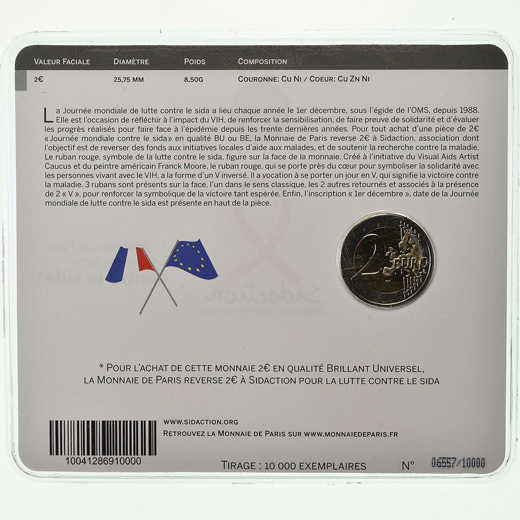 Frankreich, 2 Euro, Sidaction, 2014, STGL, Bimetallic