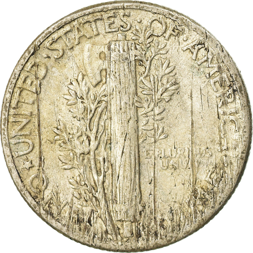 Coin, United States, Mercury Dime, Dime, 1945, U.S. Mint, Philadelphia