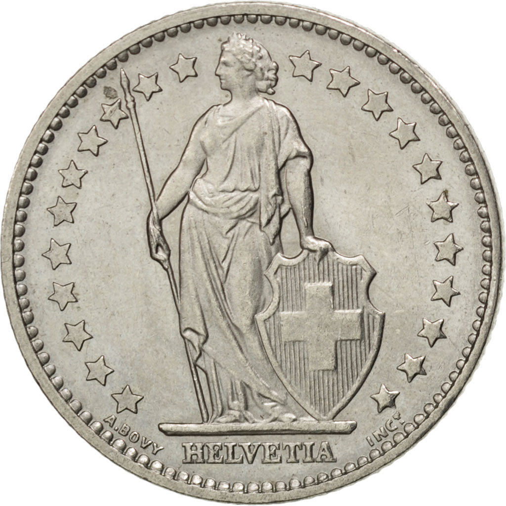 SWITZERLAND, Franc, 1981, Bern, KM #24a.1, AU(55-58), Copper-Nickel, 23.2, 4.41