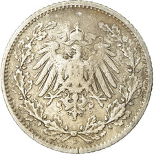 Coin, GERMANY - EMPIRE, 1/2 Mark, 1905, Munich, EF(40-45), Silver, KM:17