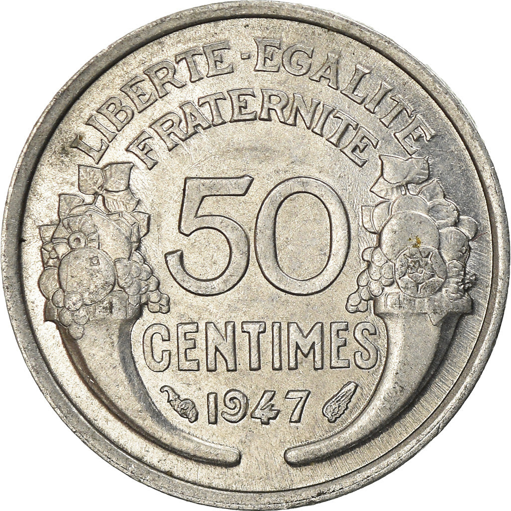 Coin, France, Morlon, 50 Centimes, 1947, Paris, AU(55-58), Aluminum, KM:894.1a